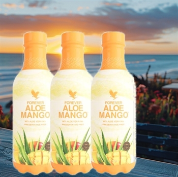 ALOE MANGO Tre-Pak med smag af mango 100% genanvendelig PET-plast